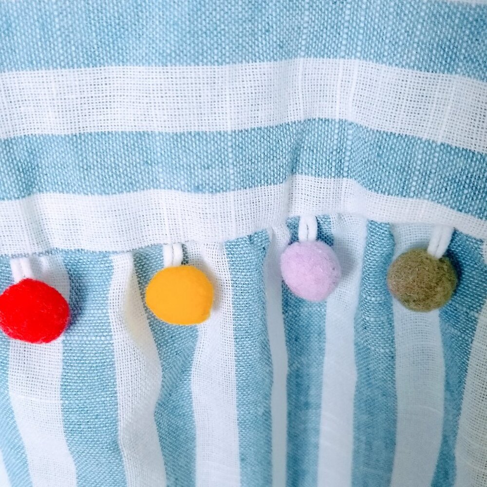 COTTON STRIPED POMPOM DRESS - Picture 9 of 13